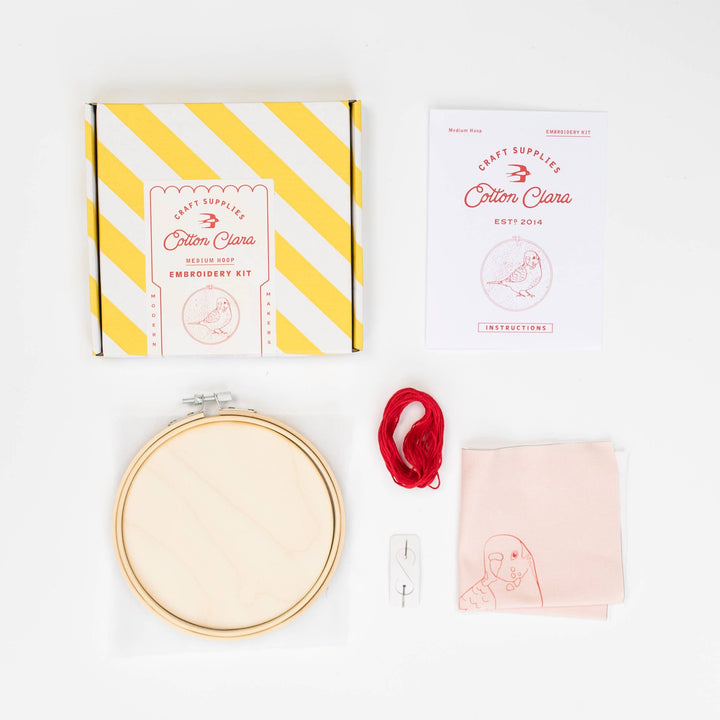 Budgerigar Embroidery Hoop Kit