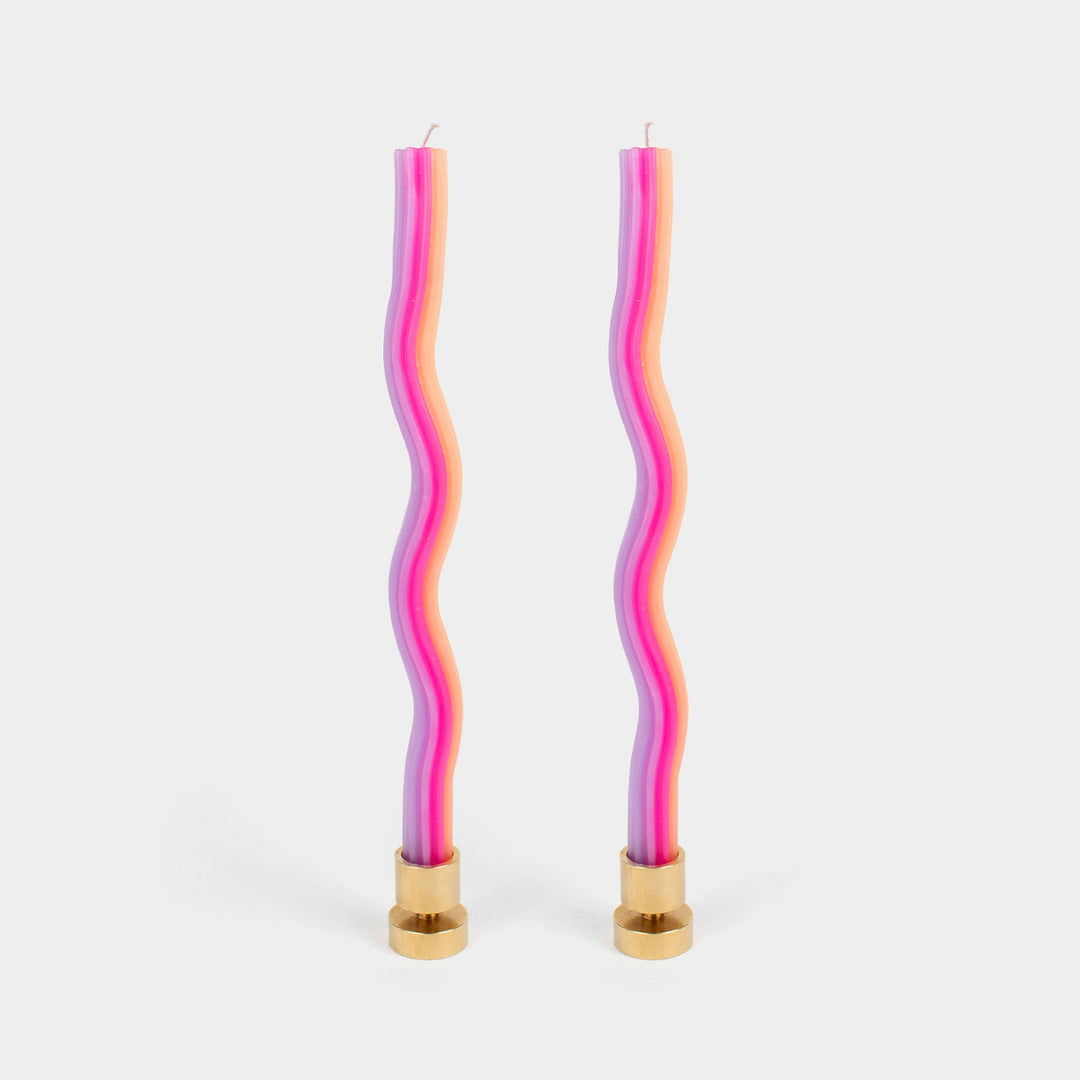 Wiggle Candles - Orange, Pink &amp; Lav. (2 Pack) - 11" Tapers