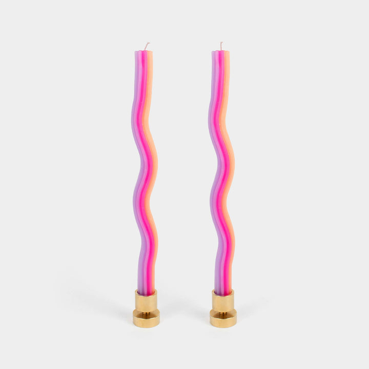 Wiggle Candles - Orange, Pink &amp; Lav. (2 Pack) - 11" Tapers
