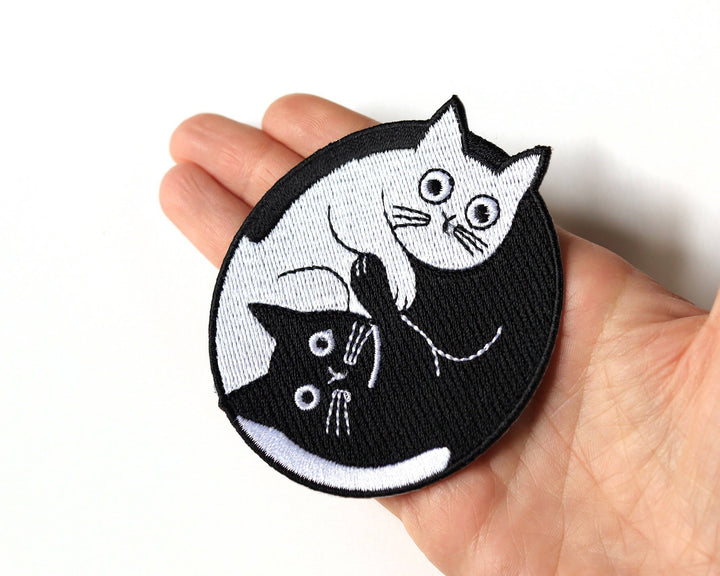 Yin-Yang Cats Iron-On Patch