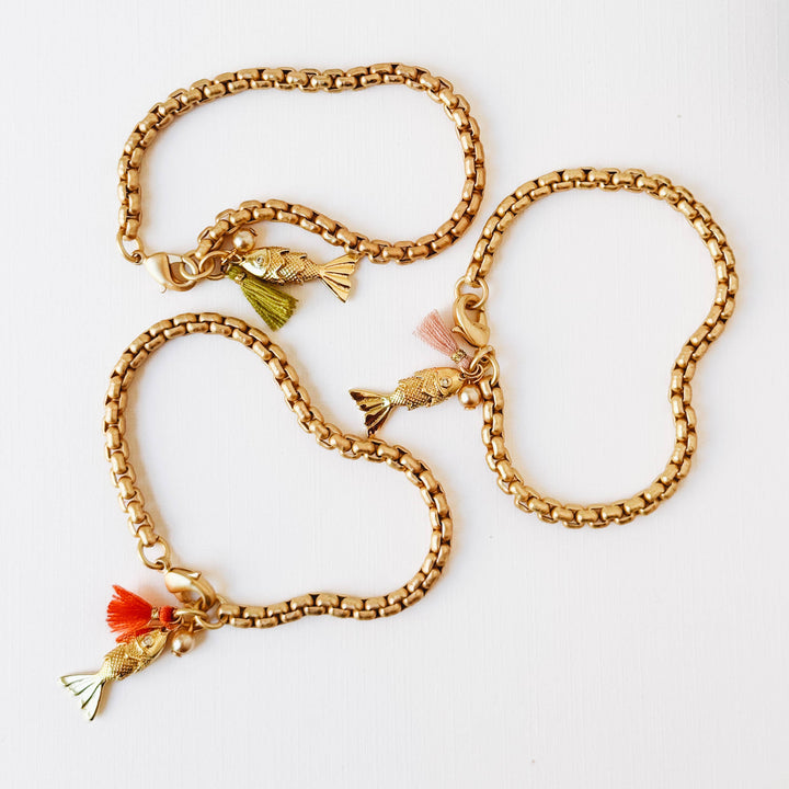 24K Gold Fish Bracelet – Charm Jewelry for Women