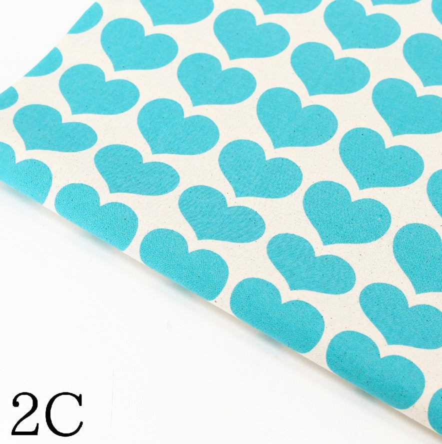 Color Palette Hearts by the 1/4 Yard - Blue