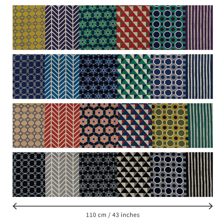 Echino Geometric Panels Fabric by the 1/4 Yard - Red