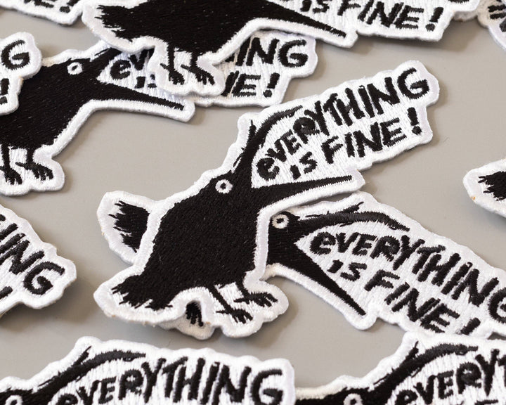 Everything Is Fine Raven Iron-On Patch