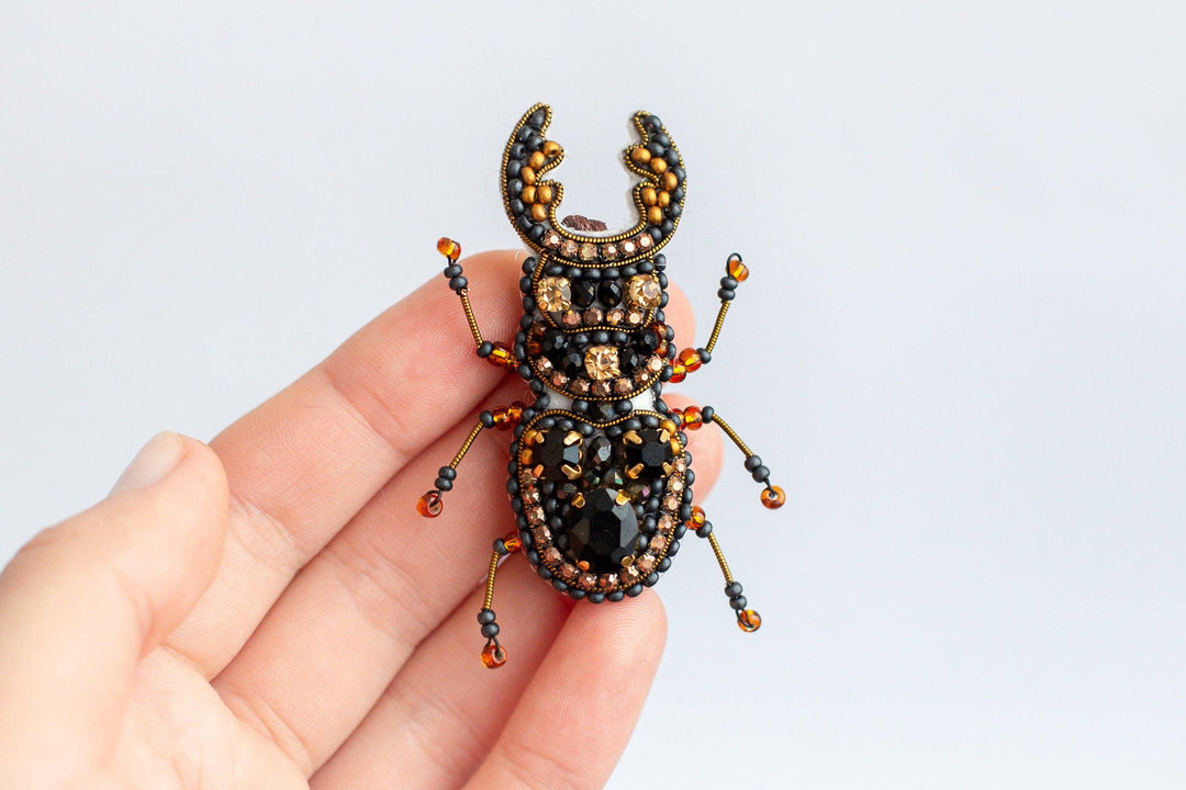 Set of 4 Bead Embroidery Kit: DIY Insect Brooches