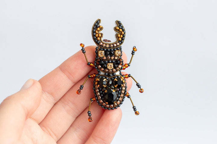 Set of 4 Bead Embroidery Kit: DIY Insect Brooches