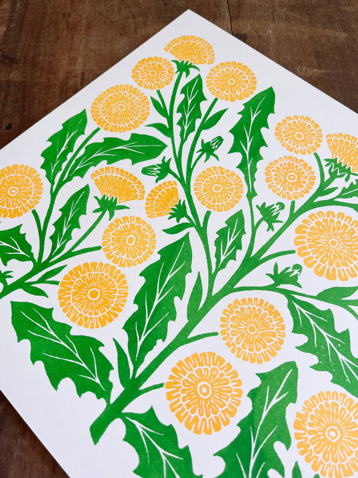 Garden Series: Dandelion Risograph Print
