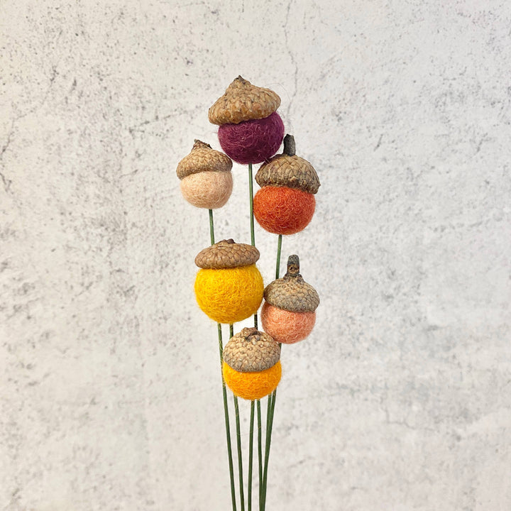 Wool Felt Acorn Flowers