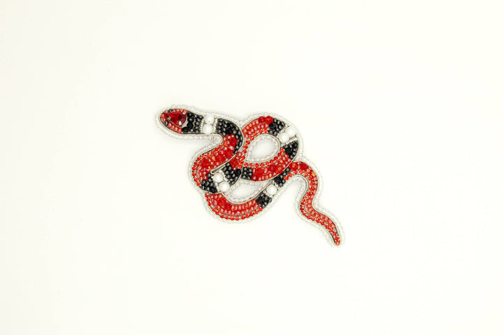 Coral Snake Bead Embroidery Kit: DIY Seed Bead Brooch