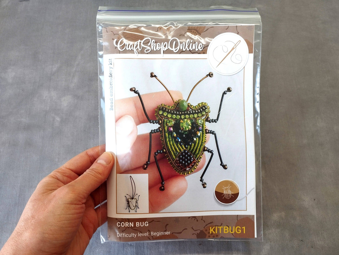 Set of 4 Bead Embroidery Kit: DIY Insect Brooches