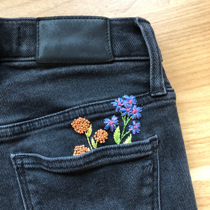 Wildflower Stems Embroidery - Peel Stick &amp; Stitch Patterns