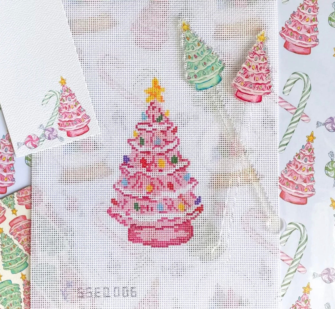 Pink Tree Needlepoint Canvas