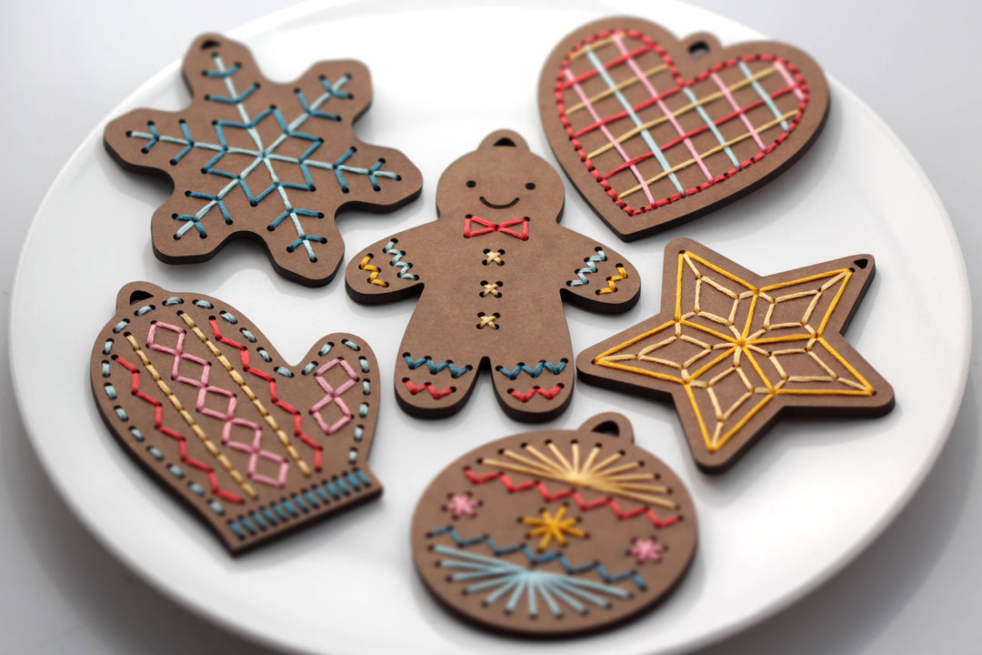 Gingerbread Star - DIY Stitched Ornament Kit