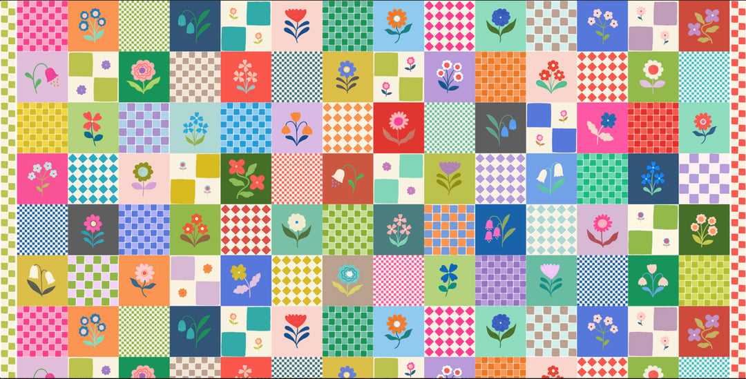 Patchwork Joy by the 1/4 Yard - Flower Squares 3 Inch