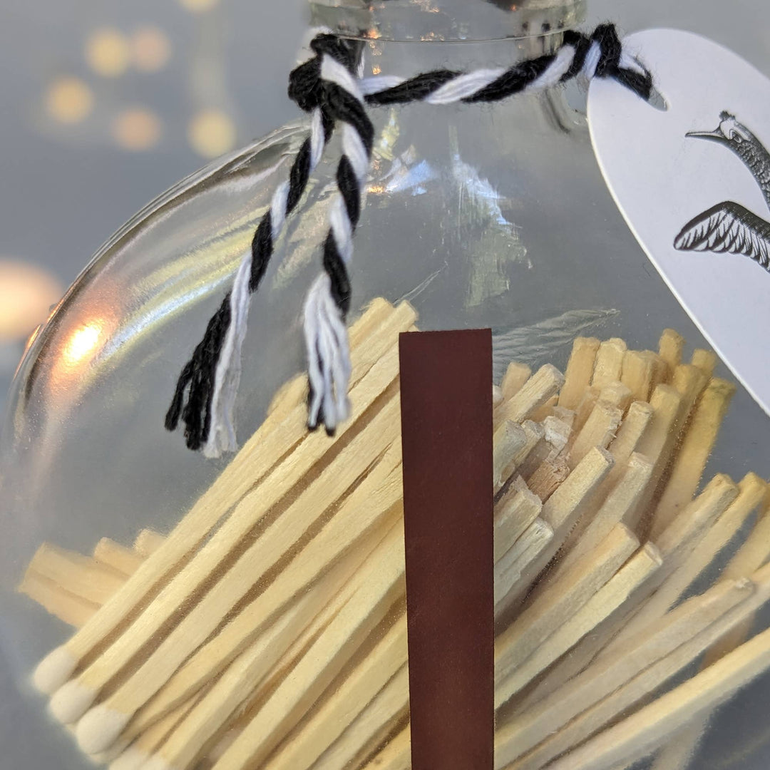 Matches In Black And White Bird Jar