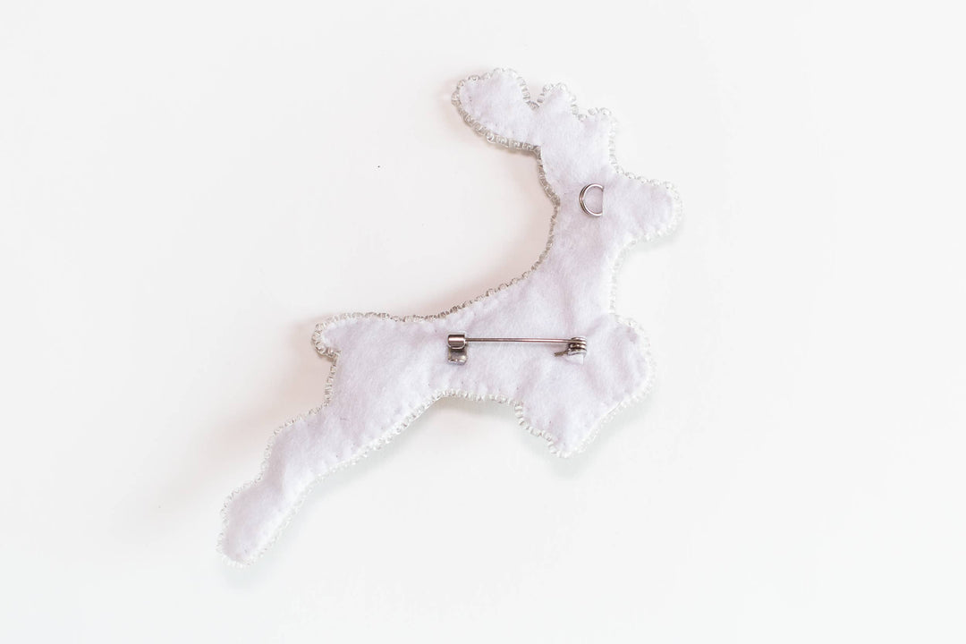Deer Brooch Bead Embroidery Kit: DIY Animal Jewelry Making