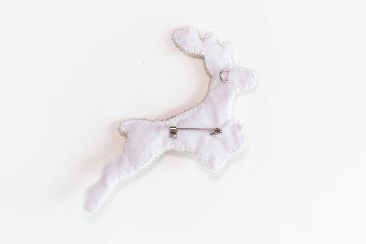 Deer Brooch Bead Embroidery Kit: DIY Animal Jewelry Making