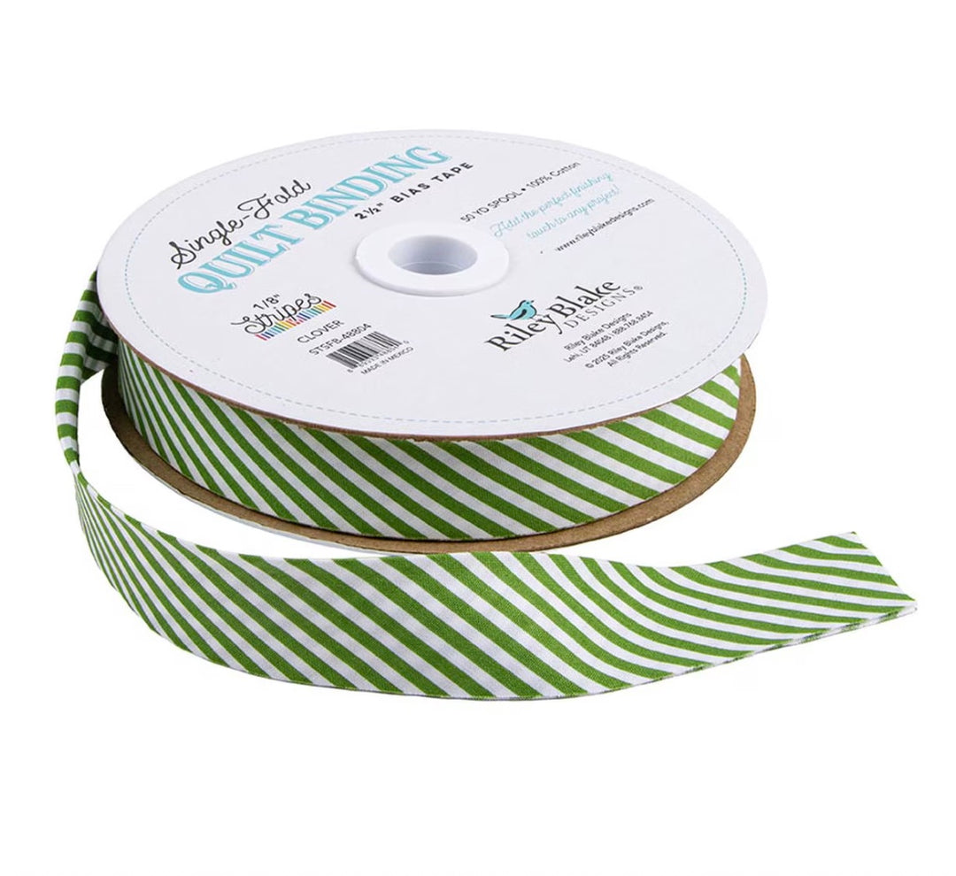 Single Fold Quilt Binding 1/8" Clover Stripe