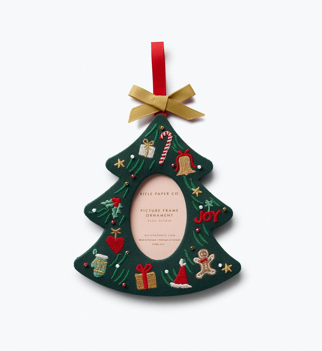 Christmas Tree Embroidered Frame Ornament