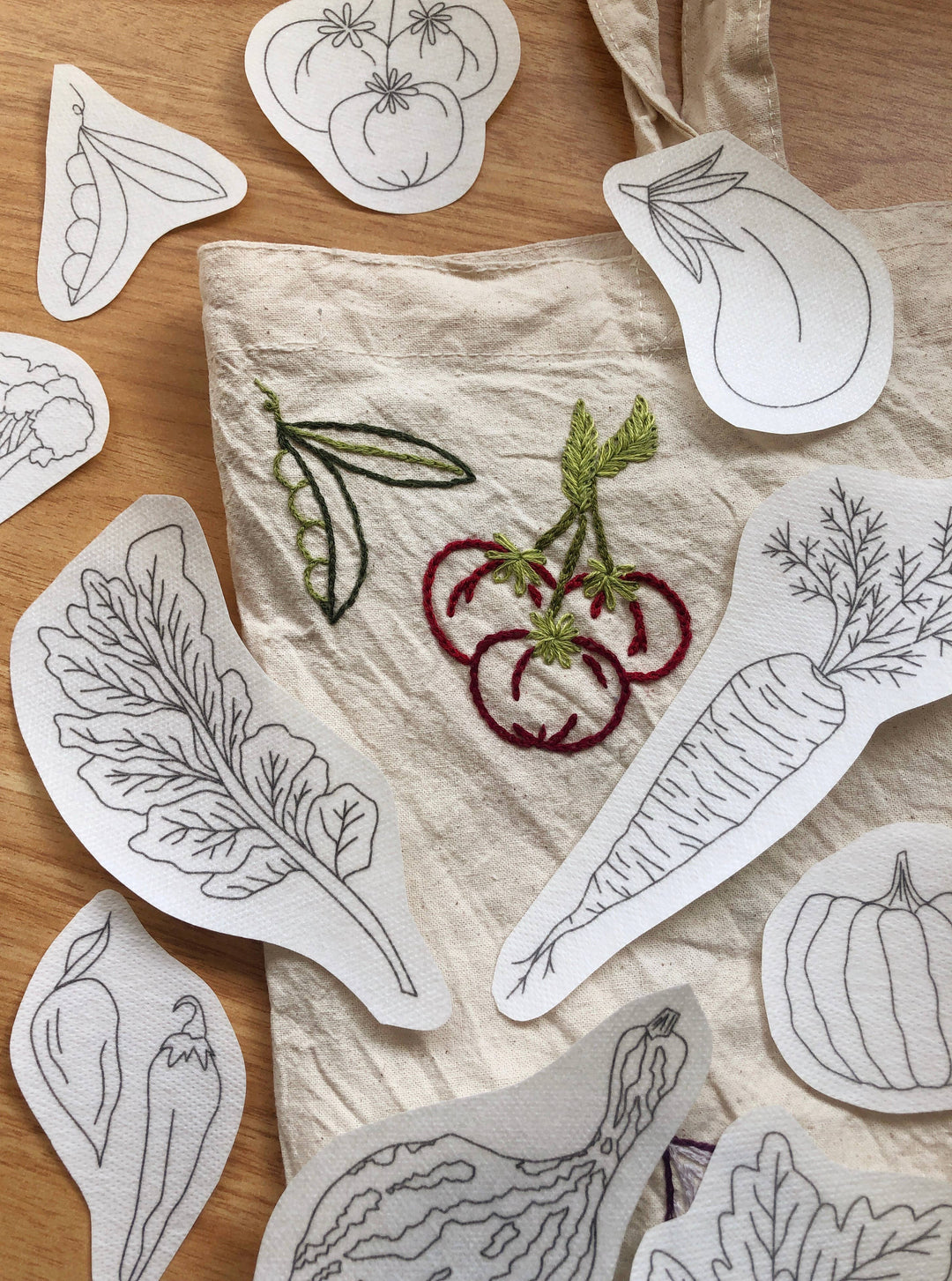 Vegetables - Embroidery Peel Stick & Stitch Patterns