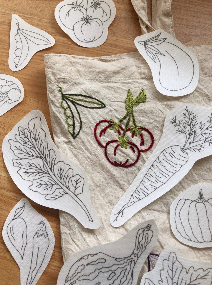 Vegetables - Embroidery Peel Stick & Stitch Patterns