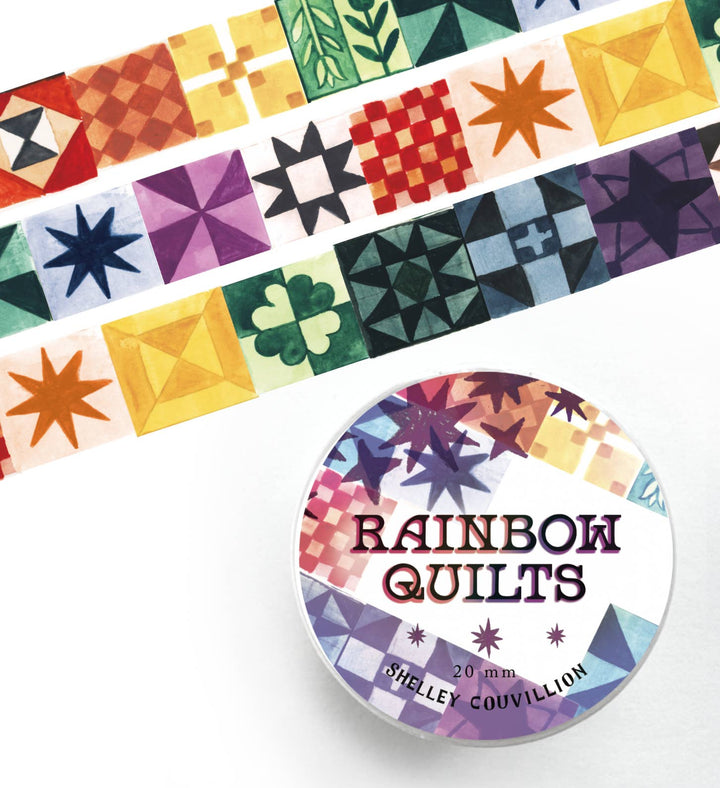 Rainbow Quilt Washi Tape | Colorful Quilt Block Pattern Tape