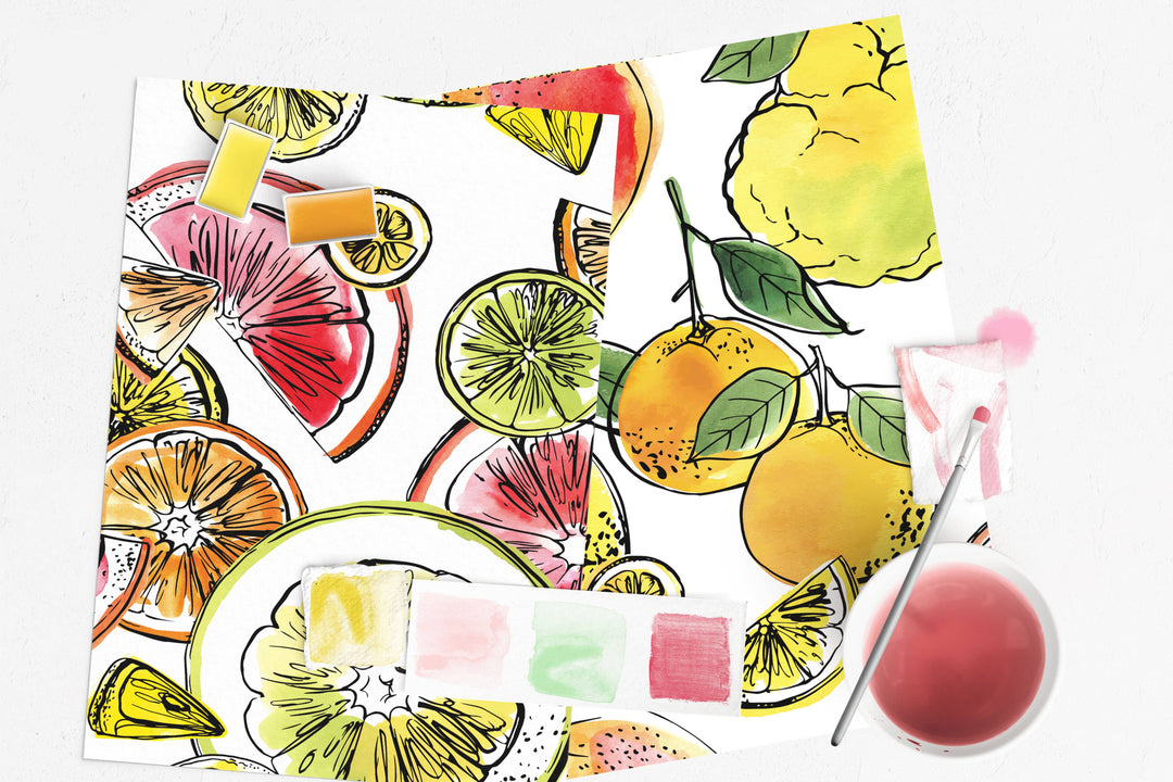 Citrus Fruits Watercolor Kit