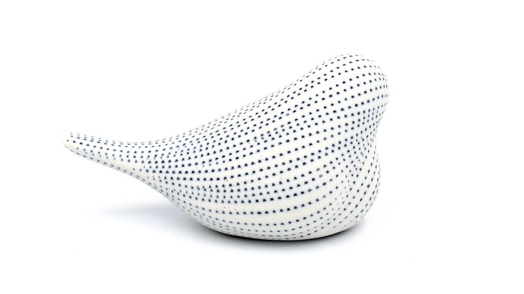 Handcrafted Mini Bird Blue Dotted Stripe