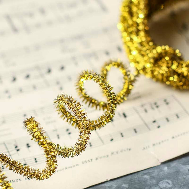 10 Yards Tinsel Skinny Wired Cord Garland - Select Color