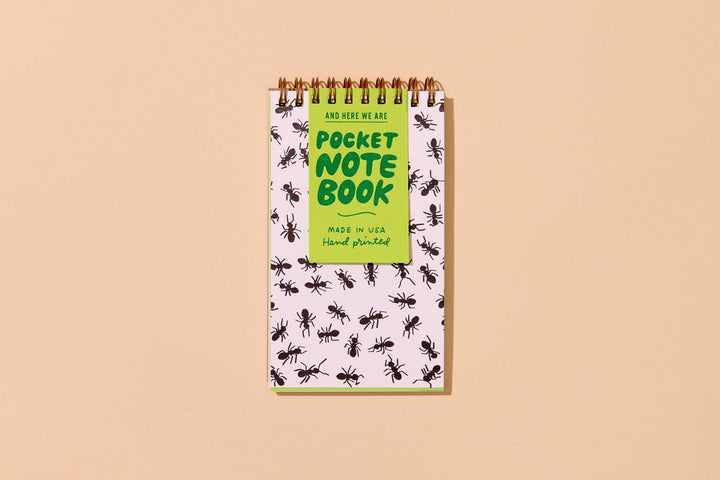 Letterpress Small Spiral Notebook—Ants (Fun, Kids, Bugs)