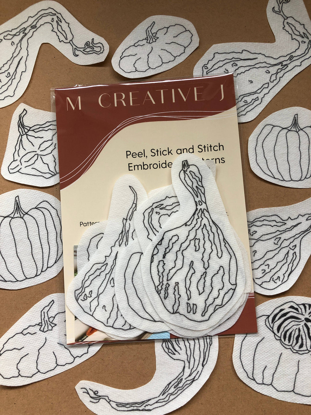 Gourds - Hand Embroidery - Peel Stick &amp; Stitch Patterns