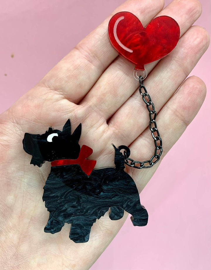 Scottie Dog Balloon Brooch