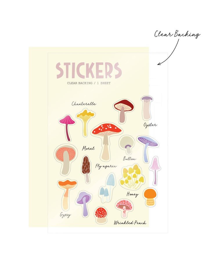 Mushrooms Clear Stickers