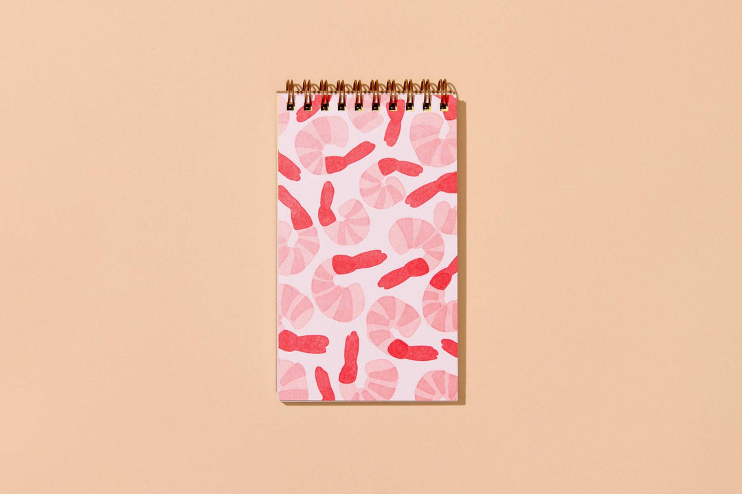 Letterpress Small Spiral Notebook—Shrimp Cocktail (Foodie)