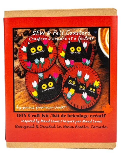 Black Cat Felt & Sew DIY Coaster Kits