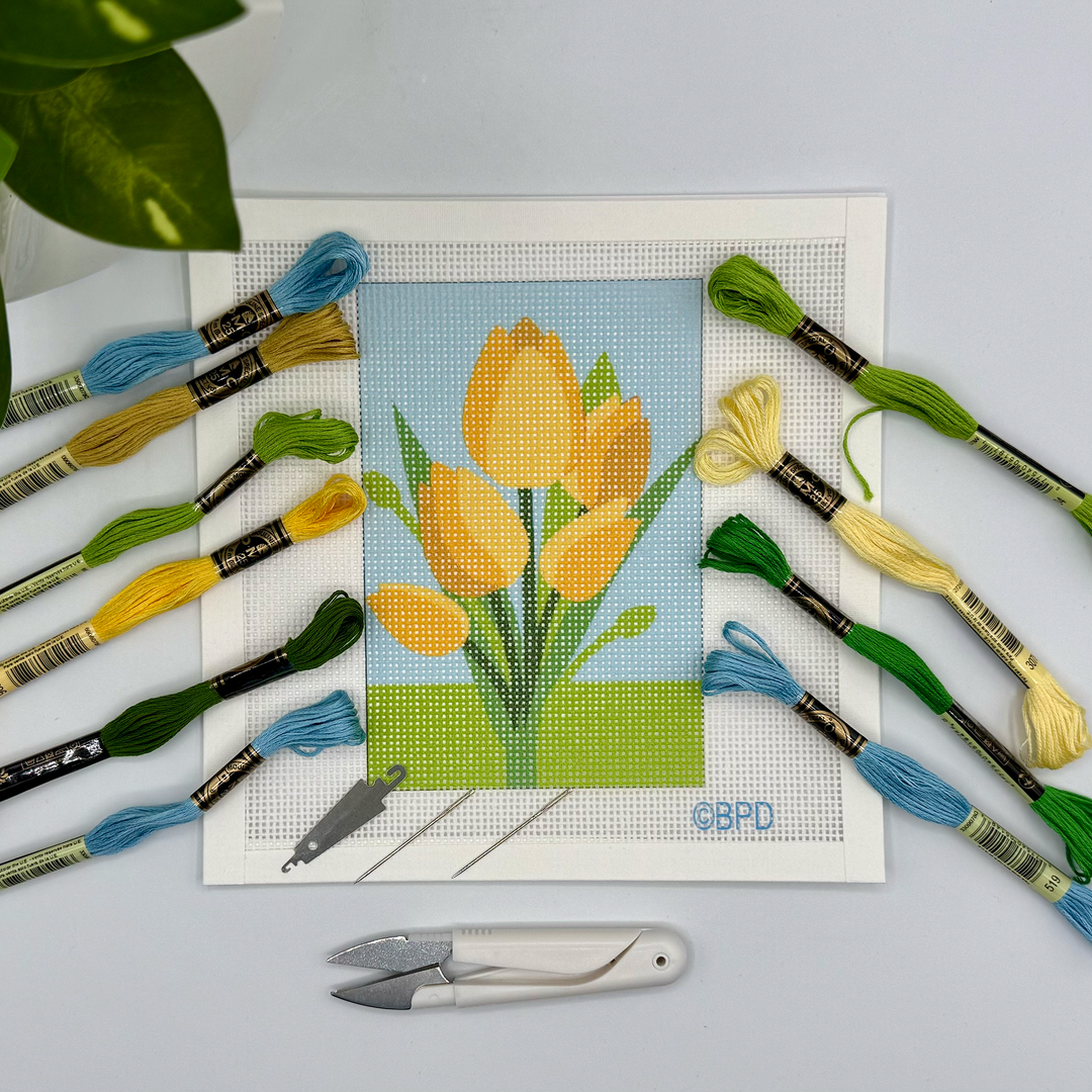 Yellow Tulips Needlepoint Kit