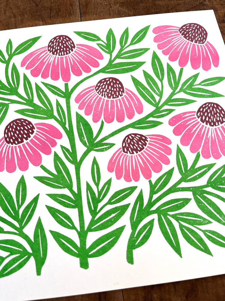 Garden Series: Echinacea Risograph Print
