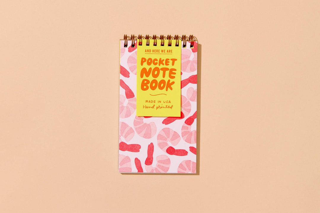 Letterpress Small Spiral Notebook—Shrimp Cocktail (Foodie)