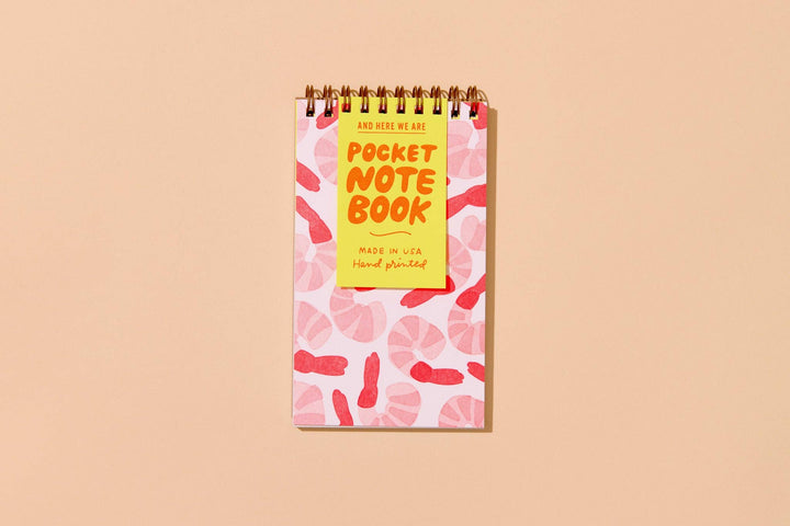 Letterpress Small Spiral Notebook—Shrimp Cocktail (Foodie)