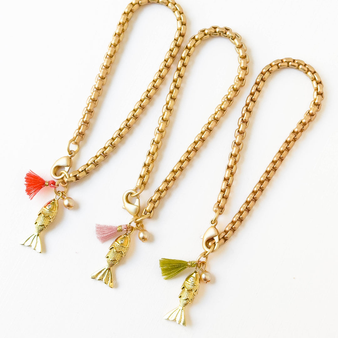 24K Gold Fish Bracelet – Charm Jewelry for Women