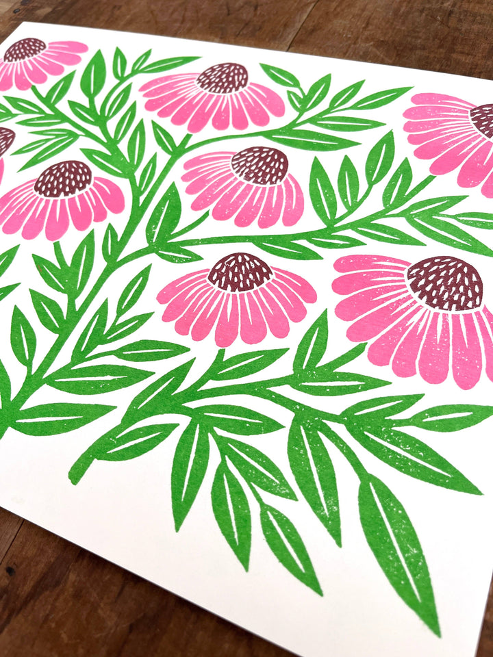 Garden Series: Echinacea Risograph Print