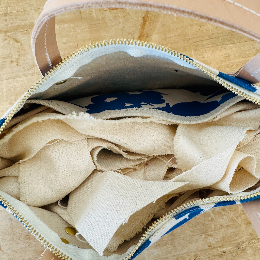 NEW Satchel in Blue Anita Pattern