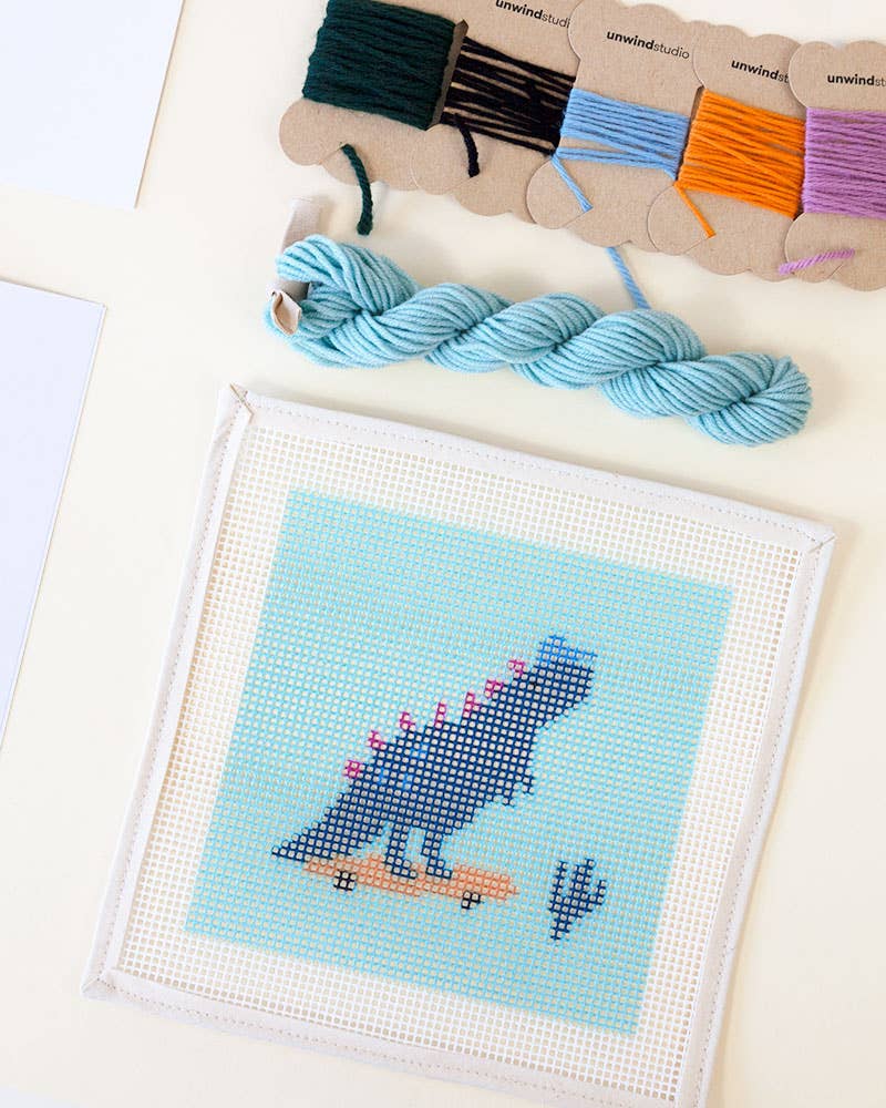 Dino The Skater - Needlepoint Kit for Kids