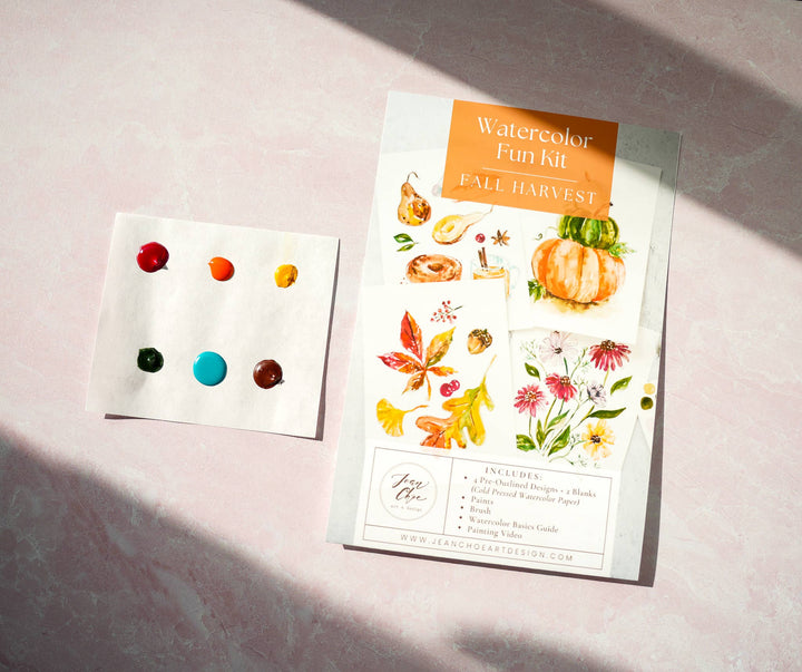 Watercolor Kit with Brush – DIY Fall-Themed Painting Set