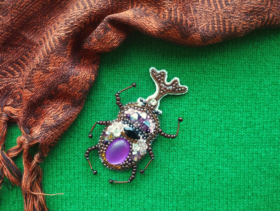 Set of 4 Bead Embroidery Kit: DIY Insect Brooches