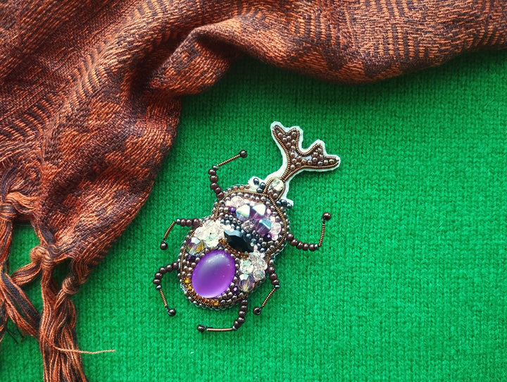 Set of 4 Bead Embroidery Kit: DIY Insect Brooches