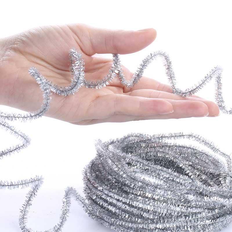 10 Yards Tinsel Skinny Wired Cord Garland - Select Color