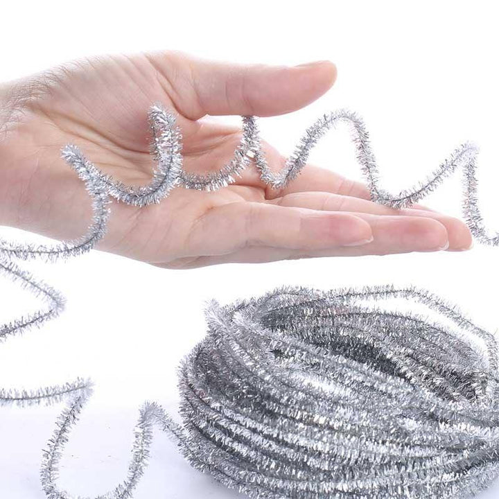 10 Yards Tinsel Skinny Wired Cord Garland - Select Color