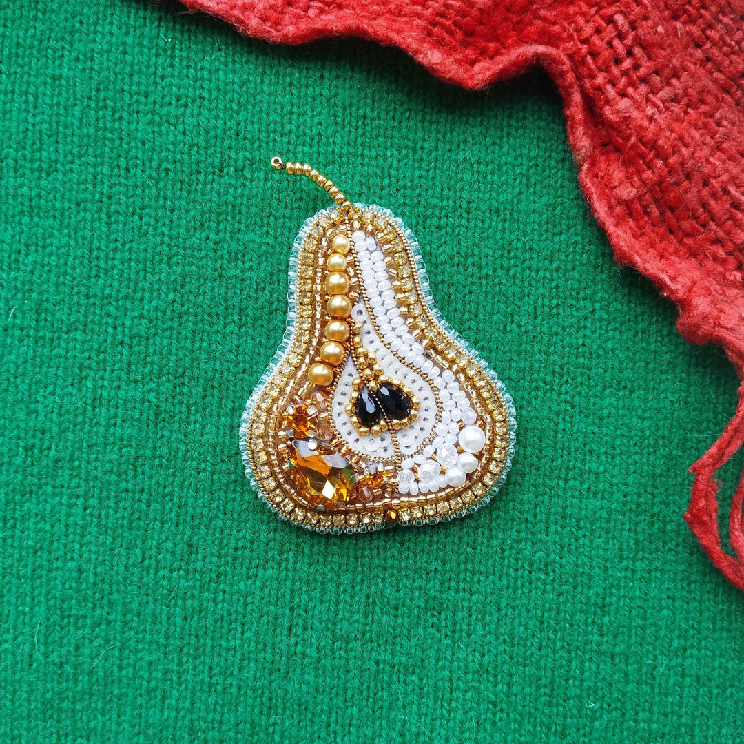 Fruit Bead Embroidery Kit: DIY Needlework Craft (Set of 4)
