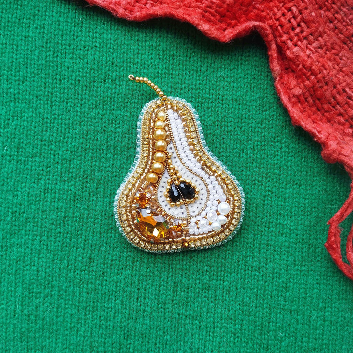 Fruit Bead Embroidery Kit: DIY Needlework Craft (Set of 4)
